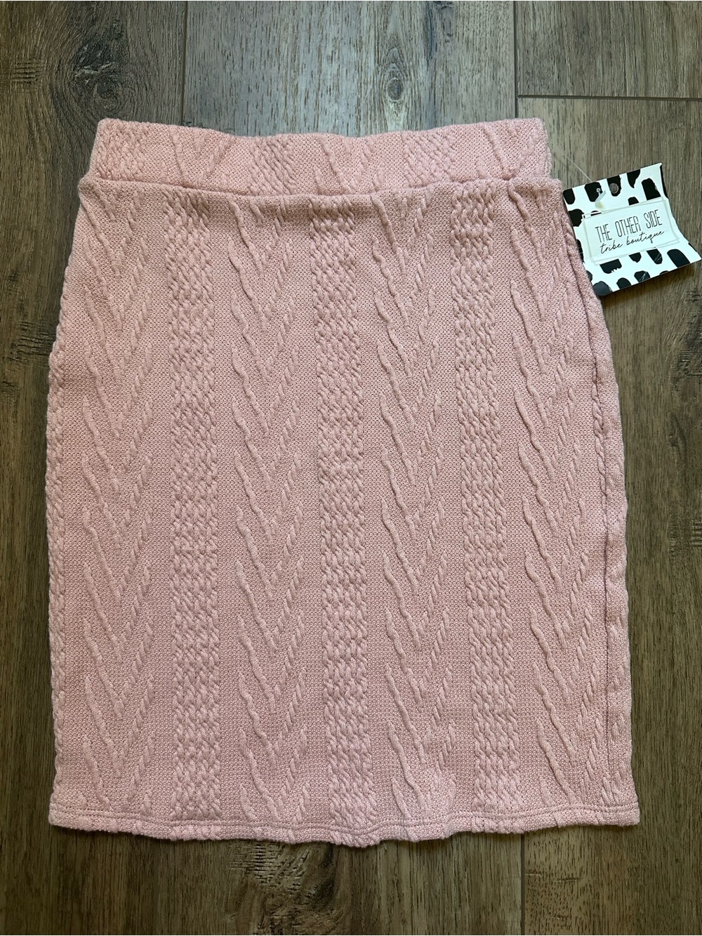 NWT! Wasabi + Mint Women's Knit Skirt, Pink, Sweater, Stretch, Patterned, Small